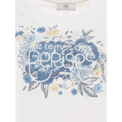 T-shirt Logo Fleurs Gracygi Blanc Fille - Le Temps Des Cerises -ChicFit Boutique t shirt logo fleurs gracygi blanc fille le temps des cerises 2