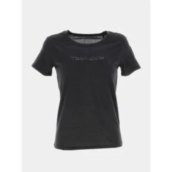 T-shirt Logo Paillettes Ticia Noir Fille - Teddy Smith