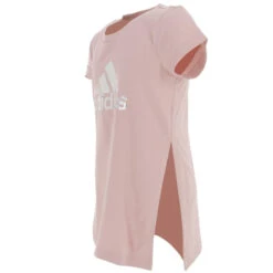 T-shirt Long Col Rond Logo Irisé Rose Fille - Adidas -ChicFit Boutique t shirt long col rond logo irise rose fille adidas 4