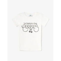 T-shirt Mamougi Imprimé Blanc Fille - Le Temps Des Cerises