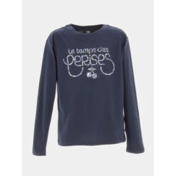 T-shirt Manche Longue Bleu Marine Fille - Le Temps Des Cerises
