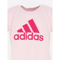T-shirt Manches Courtes Rose Fille - Adidas -ChicFit Boutique t shirt manches courtes rose fille adidas 3