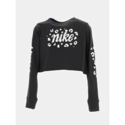 T-shirt Manches Longues Crop Icon Noir Fille - Nike