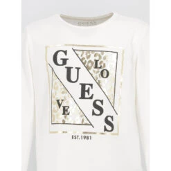 T-shirt Manches Longues Léopard Blanc Fille - Guess -ChicFit Boutique t shirt manches longues leopard blanc fille guess 3