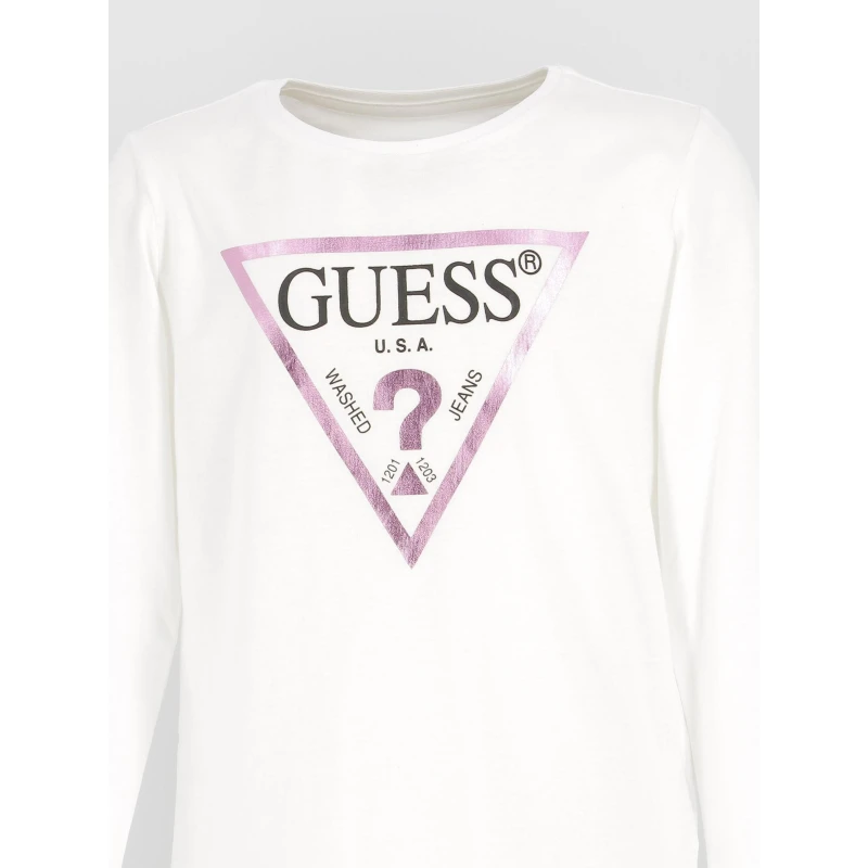T-shirt Manches Longues Logo Blanc Fille - Guess 4 T-shirt Manches Longues Logo Blanc Fille - Guess – Image 4