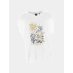 T-shirt Summer Breeze Fril Blanc Fille - Kaporal