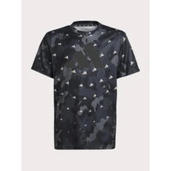 T-shirt Training Aop Logo Noir Enfant - Adidas